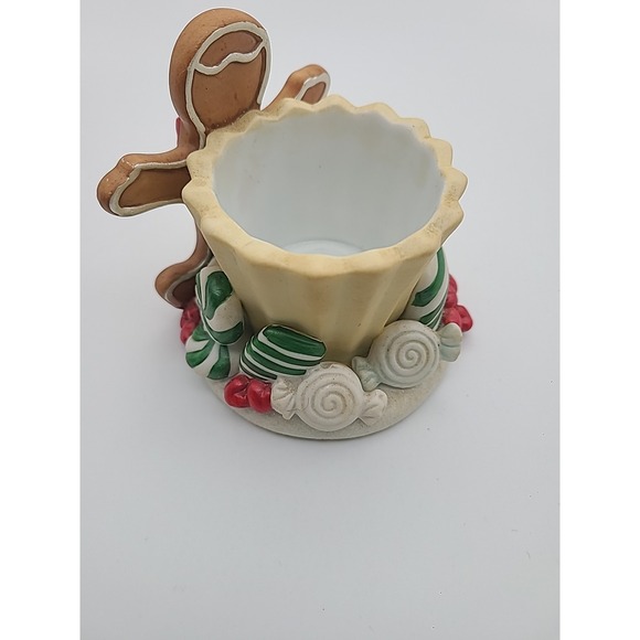 Partylite Gingerbread Man Votive Candle Holder 3.75"H Christmas Holiday Cute EUC - Picture 6 of 8